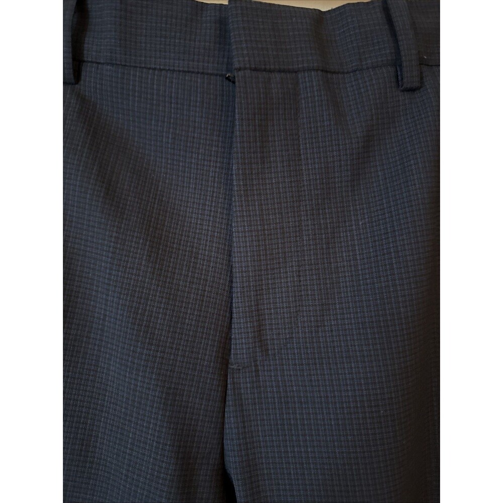 Theory Mayer Blue Wool Pattern Plaid Stretch Suit Pants | 33W - Picture 10 of 16